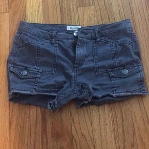 grey denim shorts